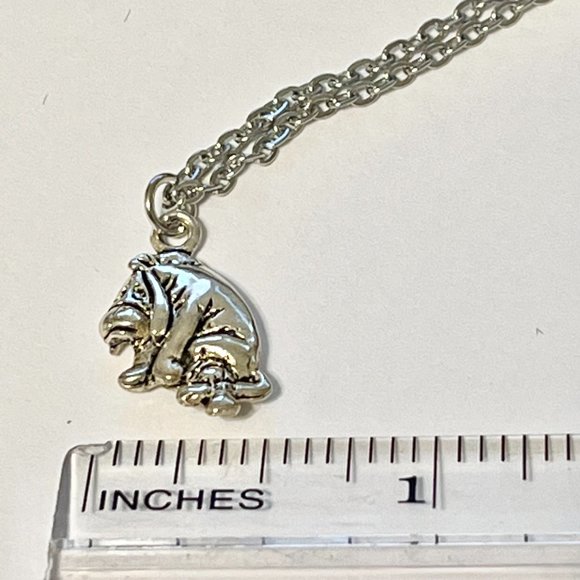 Vintage Disney Eeyore Winnie The Pooh Necklace Charm Silver Disneyana Donkey 18" - Picture 5 of 6